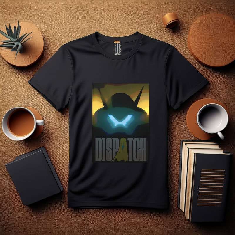 Dispatch Robot Silhouette with Glowing Eyes Shirt